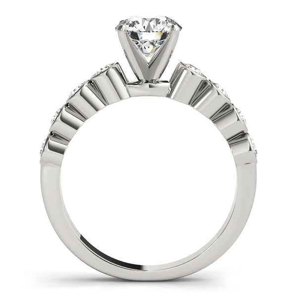 Graceful Bezel-Set Round Diamond Engagement Ring in 10K/14K gold and platinum with certified lab-grown or natural diamonds