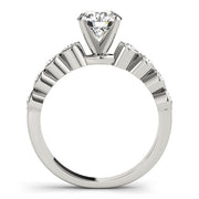 Graceful Bezel-Set Round Diamond Engagement Ring in 10K/14K gold and platinum with certified lab-grown or natural diamonds