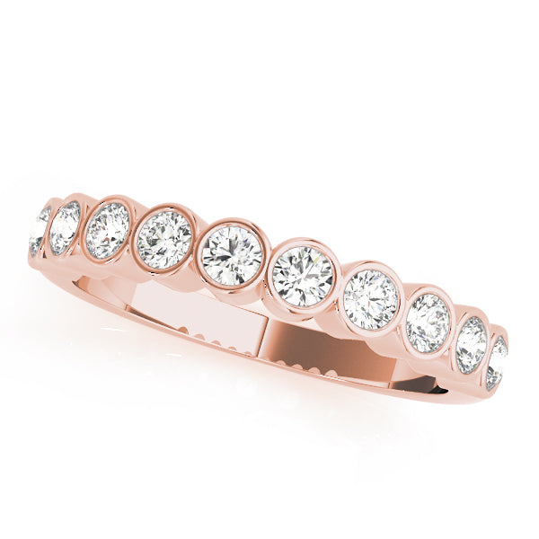 Bezel Set Half Eternity Ring in Gold & Platinum
