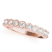 Bezel Set Half Eternity Ring in Gold & Platinum