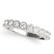 Bezel Set Half Eternity Ring in Gold & Platinum