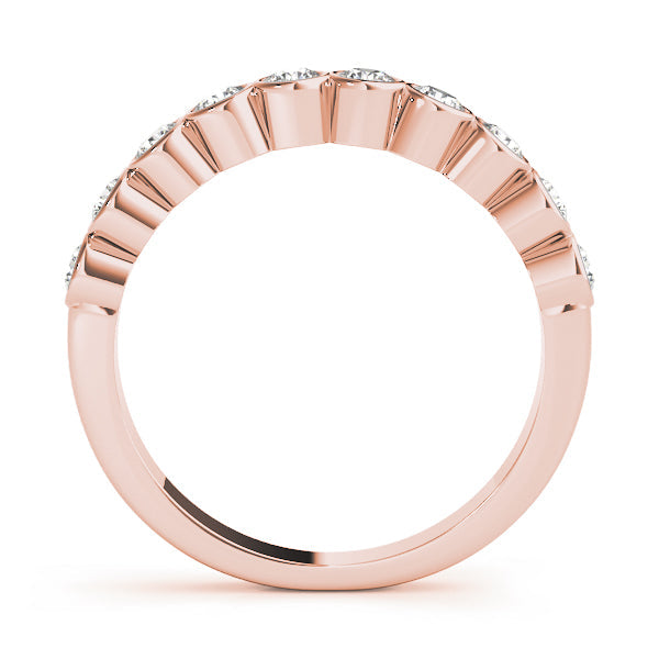 Bezel Set Half Eternity Ring in Gold & Platinum