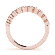 Bezel Set Half Eternity Ring in Gold & Platinum