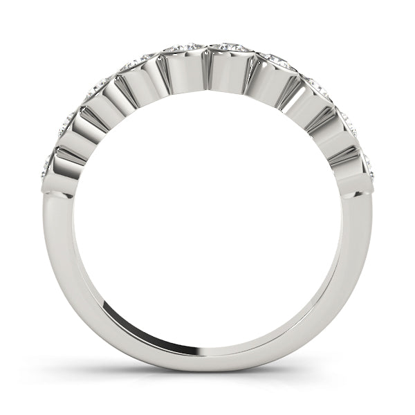 Bezel Set Half Eternity Ring in Gold & Platinum