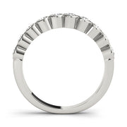 Bezel Set Half Eternity Ring in Gold & Platinum