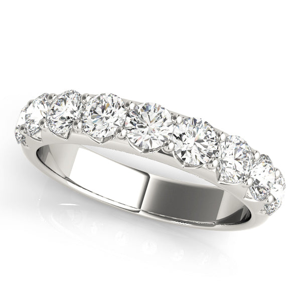 Shared Prong Diamond Half Eternity Ring in Gold & Platinum