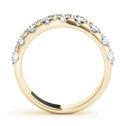 Shared Prong Diamond Half Eternity Ring in Gold & Platinum