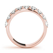 Shared Prong Diamond Half Eternity Ring in Gold & Platinum