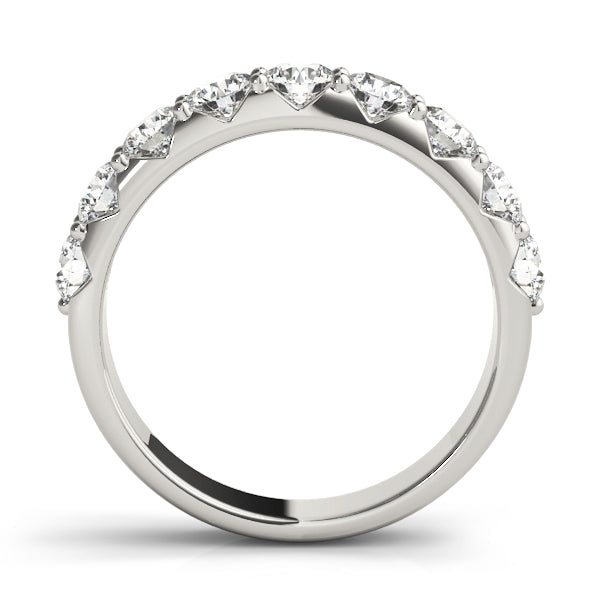 Shared Prong Diamond Half Eternity Ring in Gold & Platinum