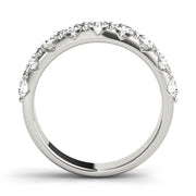 Shared Prong Diamond Half Eternity Ring in Gold & Platinum