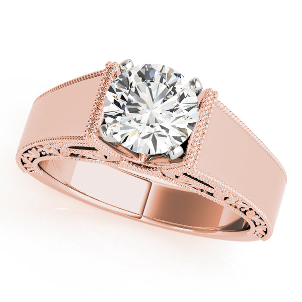 Timeless Solitaires Round Diamond Engagement Ring in 10K/14K gold and platinum with certified lab-grown or natural diamonds