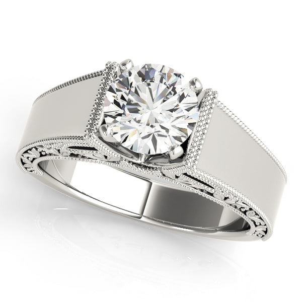 Timeless Solitaires Round Diamond Engagement Ring in 10K/14K gold and platinum with certified lab-grown or natural diamonds