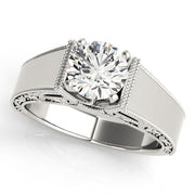 Timeless Solitaires Round Diamond Engagement Ring in 10K/14K gold and platinum with certified lab-grown or natural diamonds