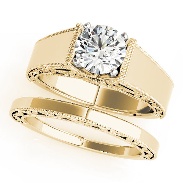 Timeless Solitaires Round Diamond Engagement Ring in 10K/14K gold and platinum with certified lab-grown or natural diamonds
