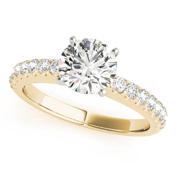 Splendid Prong-Set Round Diamond Engagement Ring in 10K/14K gold and platinum with certified lab-grown or natural diamonds