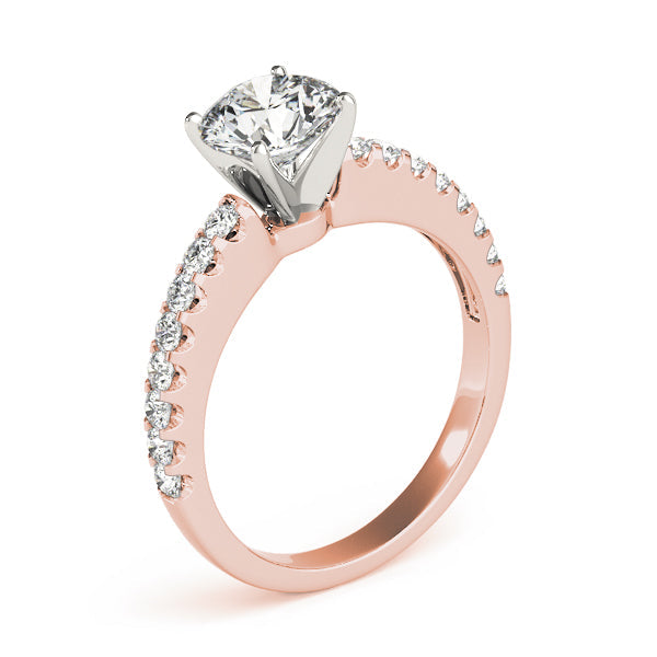 Splendid Prong-Set Round Diamond Engagement Ring in 10K/14K gold and platinum with certified lab-grown or natural diamonds