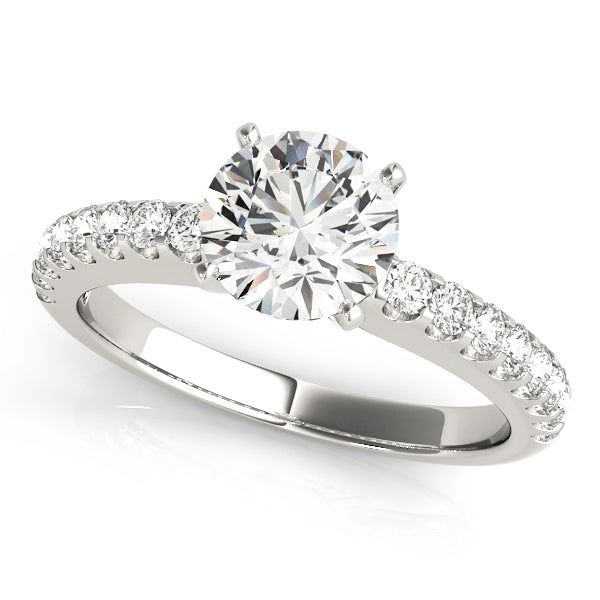 Splendid Prong-Set Round Diamond Engagement Ring in 10K/14K gold and platinum with certified lab-grown or natural diamonds
