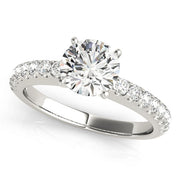Splendid Prong-Set Round Diamond Engagement Ring in 10K/14K gold and platinum with certified lab-grown or natural diamonds