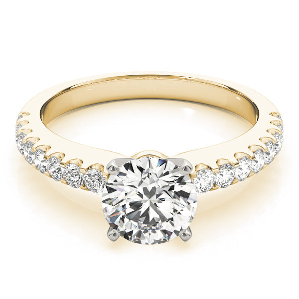 Splendid Prong-Set Round Diamond Engagement Ring in 10K/14K gold and platinum with certified lab-grown or natural diamonds