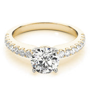 Splendid Prong-Set Round Diamond Engagement Ring in 10K/14K gold and platinum with certified lab-grown or natural diamonds