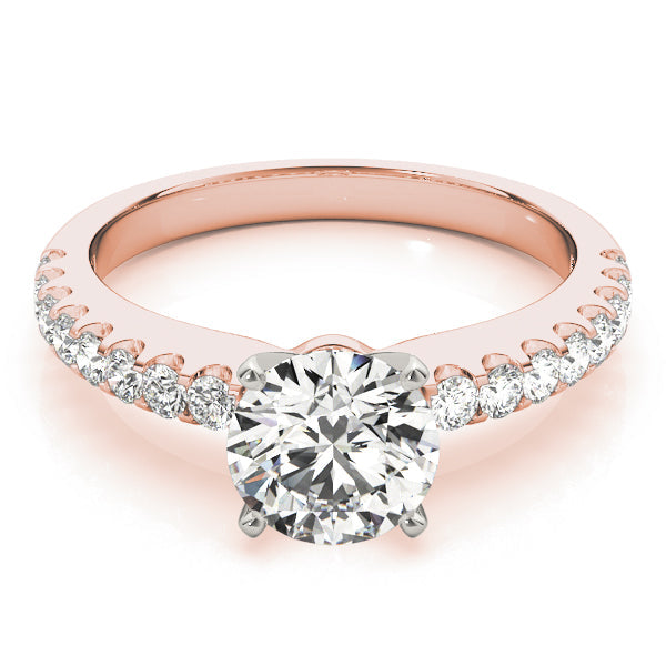 Splendid Prong-Set Round Diamond Engagement Ring in 10K/14K gold and platinum with certified lab-grown or natural diamonds