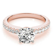 Splendid Prong-Set Round Diamond Engagement Ring in 10K/14K gold and platinum with certified lab-grown or natural diamonds