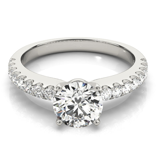 Splendid Prong-Set Round Diamond Engagement Ring in 10K/14K gold and platinum with certified lab-grown or natural diamonds
