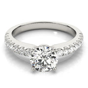 Splendid Prong-Set Round Diamond Engagement Ring in 10K/14K gold and platinum with certified lab-grown or natural diamonds