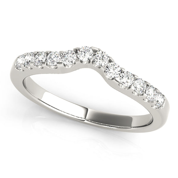 Curved Half Eternity Ring in Gold & Platinum