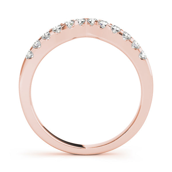 Curved Half Eternity Ring in Gold & Platinum