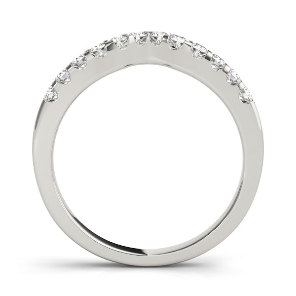 Curved Half Eternity Ring in Gold & Platinum