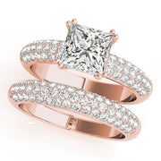 Enchanted Pave Cushion Diamond Engagement Ring in 10K/14K gold and platinum with certified lab-grown or natural diamonds