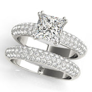 Enchanted Pave Cushion Diamond Engagement Ring in 10K/14K gold and platinum with certified lab-grown or natural diamonds
