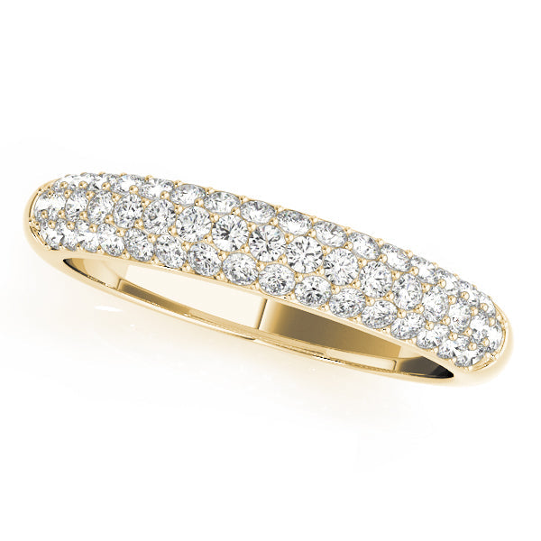 Pavé Set Half Eternity Ring in 10K/14K gold and platinum with certified lab-grown or natural diamonds