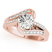 Pristine Bypass Round Diamond Engagement Ring in 10K/14K gold and platinum with certified lab-grown or natural diamonds