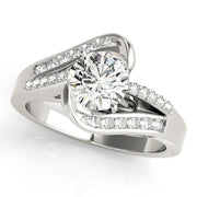 Pristine Bypass Round Diamond Engagement Ring in 10K/14K gold and platinum with certified lab-grown or natural diamonds
