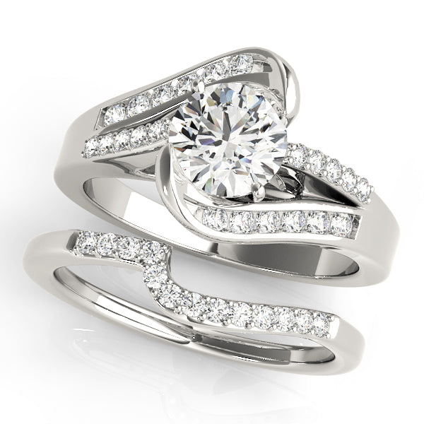 Pristine Bypass Round Diamond Engagement Ring in 10K/14K gold and platinum with certified lab-grown or natural diamonds