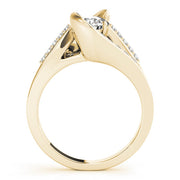 Pristine Bypass Round Diamond Engagement Ring in 10K/14K gold and platinum with certified lab-grown or natural diamonds