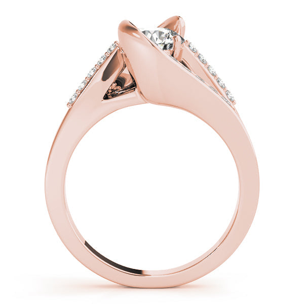 Pristine Bypass Round Diamond Engagement Ring in 10K/14K gold and platinum with certified lab-grown or natural diamonds