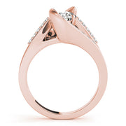Pristine Bypass Round Diamond Engagement Ring in 10K/14K gold and platinum with certified lab-grown or natural diamonds