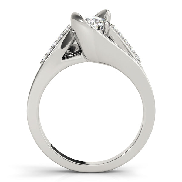 Pristine Bypass Round Diamond Engagement Ring in 10K/14K gold and platinum with certified lab-grown or natural diamonds