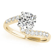 Devoted Bypass Round Diamond Engagement Ring in 10K/14K gold and platinum with certified lab-grown or natural diamonds
