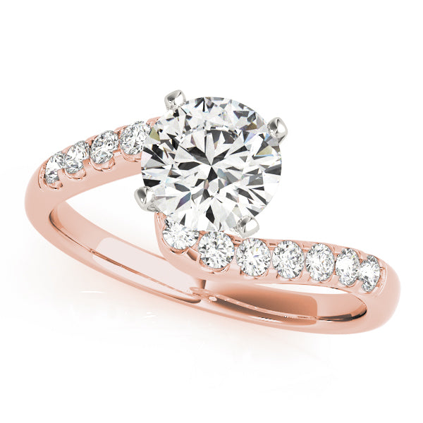 Devoted Bypass Round Diamond Engagement Ring in 10K/14K gold and platinum with certified lab-grown or natural diamonds
