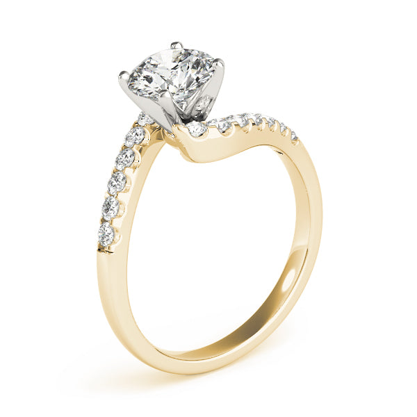 Devoted Bypass Round Diamond Engagement Ring in 10K/14K gold and platinum with certified lab-grown or natural diamonds