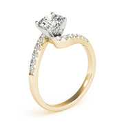 Devoted Bypass Round Diamond Engagement Ring in 10K/14K gold and platinum with certified lab-grown or natural diamonds