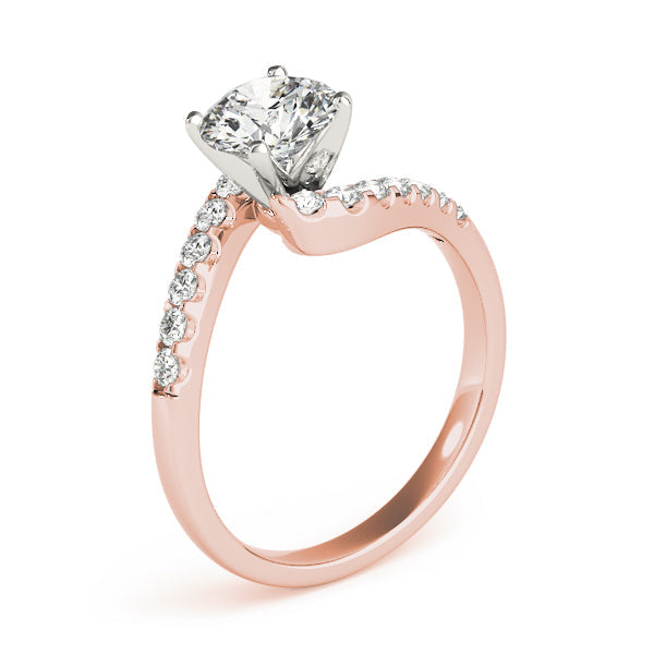 Devoted Bypass Round Diamond Engagement Ring in 10K/14K gold and platinum with certified lab-grown or natural diamonds