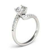 Devoted Bypass Round Diamond Engagement Ring in 10K/14K gold and platinum with certified lab-grown or natural diamonds