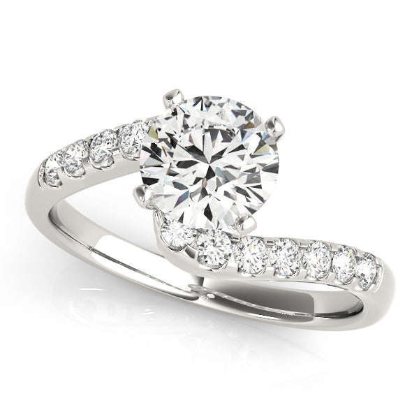 Devoted Bypass Round Diamond Engagement Ring in 10K/14K gold and platinum with certified lab-grown or natural diamonds