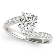 Devoted Bypass Round Diamond Engagement Ring in 10K/14K gold and platinum with certified lab-grown or natural diamonds