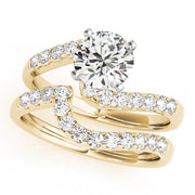 Devoted Bypass Round Diamond Engagement Ring in 10K/14K gold and platinum with certified lab-grown or natural diamonds